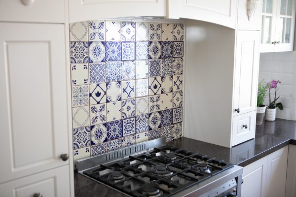 mixed tile set kitchen