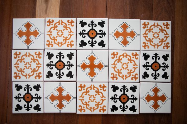 mixed handmade tile set